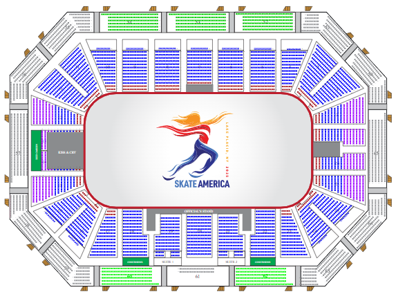 Seating map for 1980 Herb Brooks Arena in Lake Placid, NY