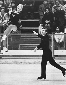 Ken Shelley throws JoJo Starbuck through the air at the 1972 Olympics