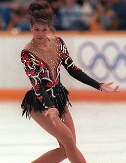 Debi Thomas performs at the 1988 Olympic Winter Games