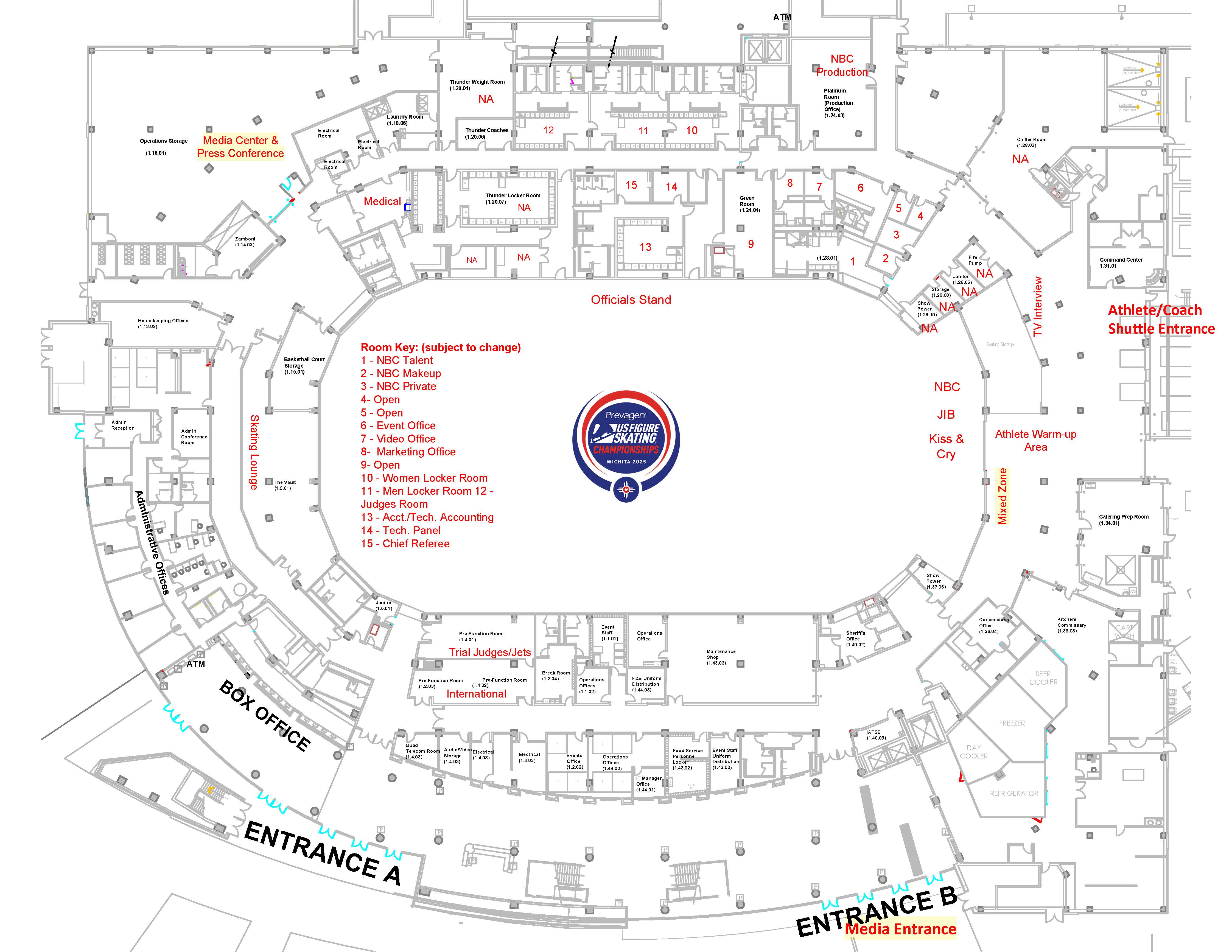 2025 U.S. Champs Venue Map for Media