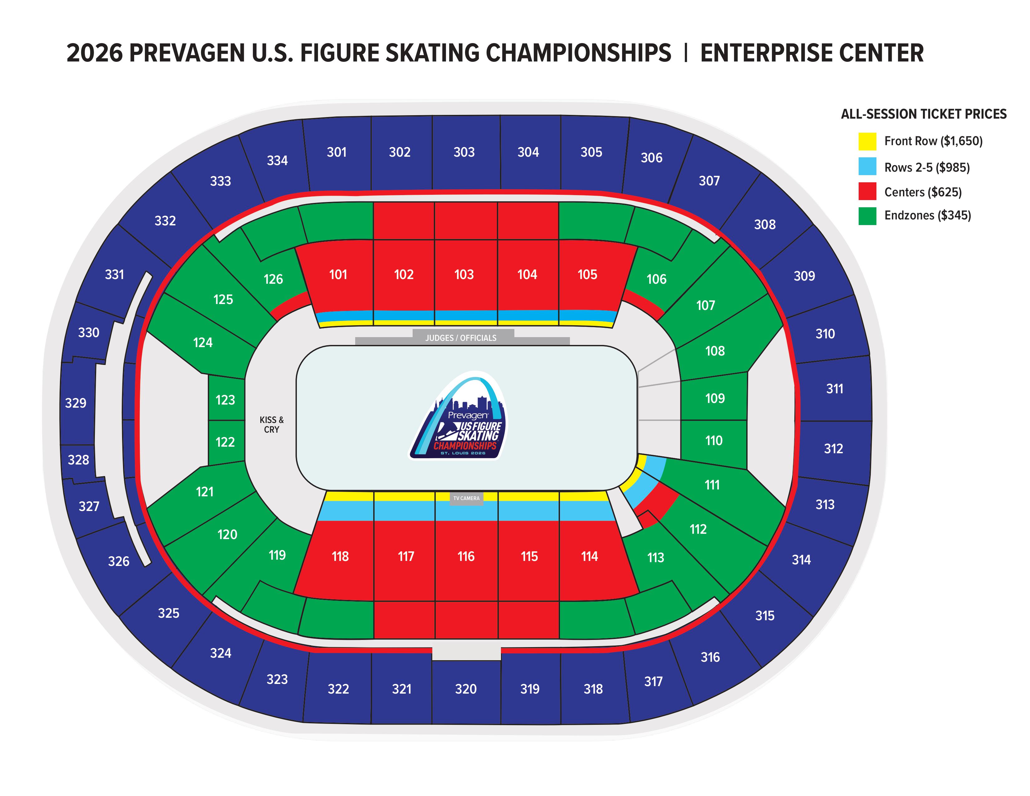 seating map for Enterprise Arena in St. Louis, Missouri