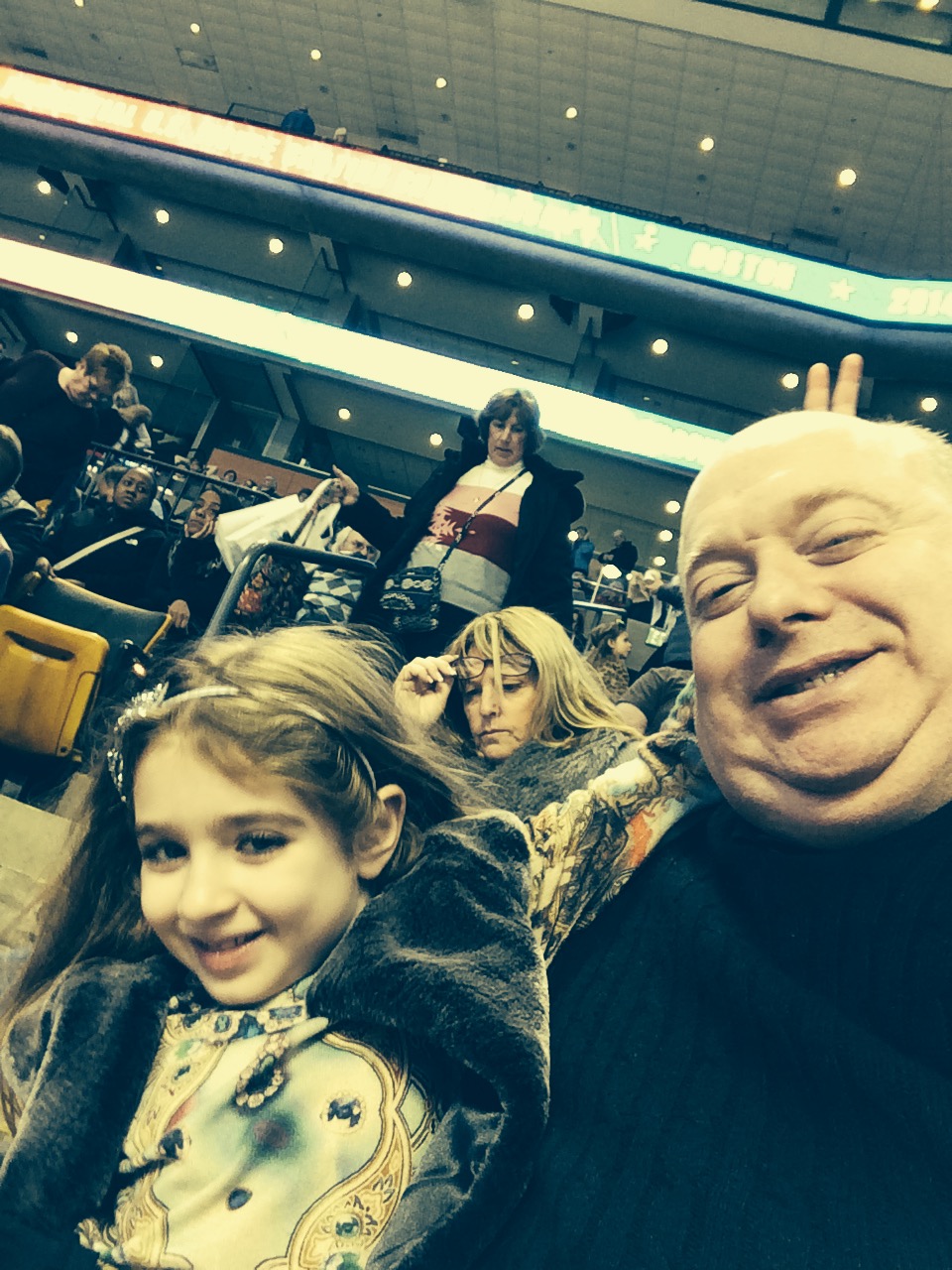 Kenneth and Simone take a selfie in the audience at 2016 World Championships in Boston.