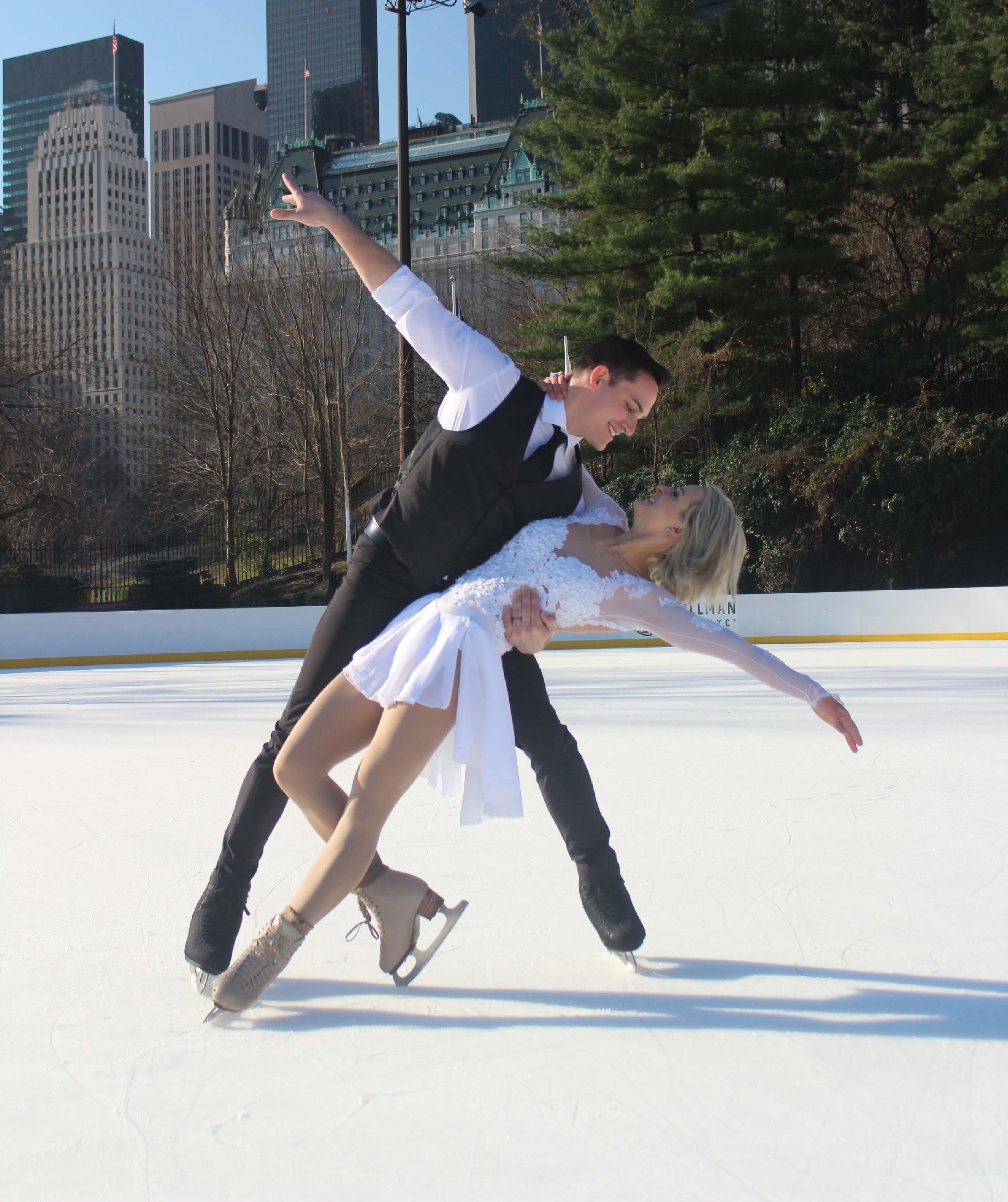 Will and Adriene Ott performing first dance/skate following their wedding 