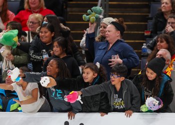 Fans throw tossies on the ice at the 2024 U.S. Figure Skating Championships